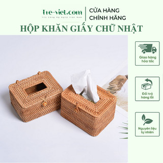 Hộp khăn giấy mây chữ nhật - rattan tissue box