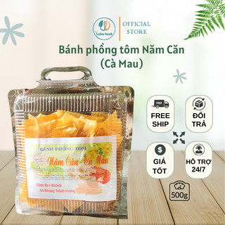 Bánh phồng tôm Năm Căn Cà Mau đặc sản thượng hạng đặc biệt 68% tôm 500g