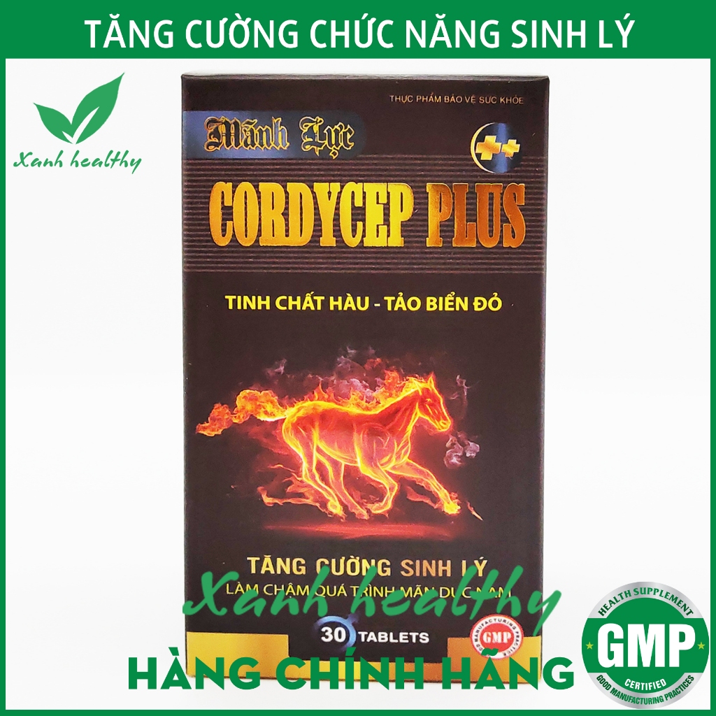 Mãnh lực Cordycep plus Black  -Tinh Chất Hàu,Tảo Biển Đỏ - bổ thận tráng dương tăng cường sinh lực - hộp 30 viên