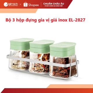 Bộ 3 hộp đựng gia vị giá inox EL-8427