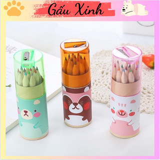 Hộp Bút Chì 12 Màu Sáp Kèm Gọt Bút