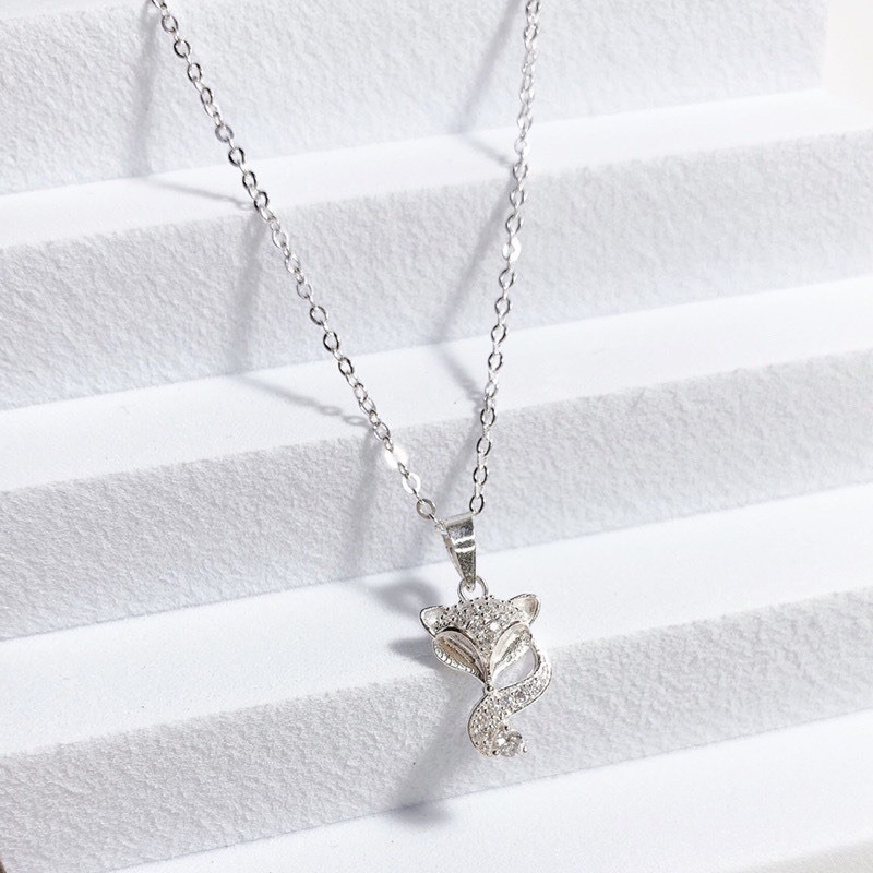 Dây chuyền hồ ly bạc ta đính đá cá tính sáng đẹp - THJ SILVER