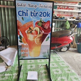 Bảng menu trà sữa, bảng tôn có chân 60x100. nội dung theo yêu cầu giá rẻ