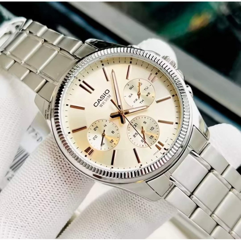ĐỒNG HỒ NAM CHÍNH HÃNG Casio MTP-1375D-7A2 Quartz Silver Stainless Steel