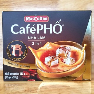HỘP [CAFÉ PHỐ NHÀ LÀM 280g / 10 gói] CÀ PHÊ SỮA (thơm – ngon - sánh) [VN] MACCOFFEE 3 in 1 Coffee (HALAL)