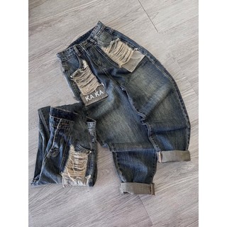 Quần jean ống đứng trơn - quần bò nữ cạp cao basic siêu xinh
