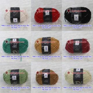 Len Milk cotton mác đen 50gram đan móc