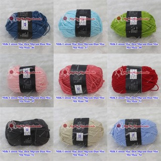 Len Milk cotton mác đen 50gram đan móc