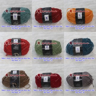 Len Milk cotton mác đen 50gram đan móc
