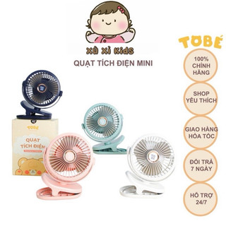 Quạt tích điện mini Tobé 10000 mAh nhỏ gọn cầm tay, để bàn, kẹp xe đẩy cho bé
