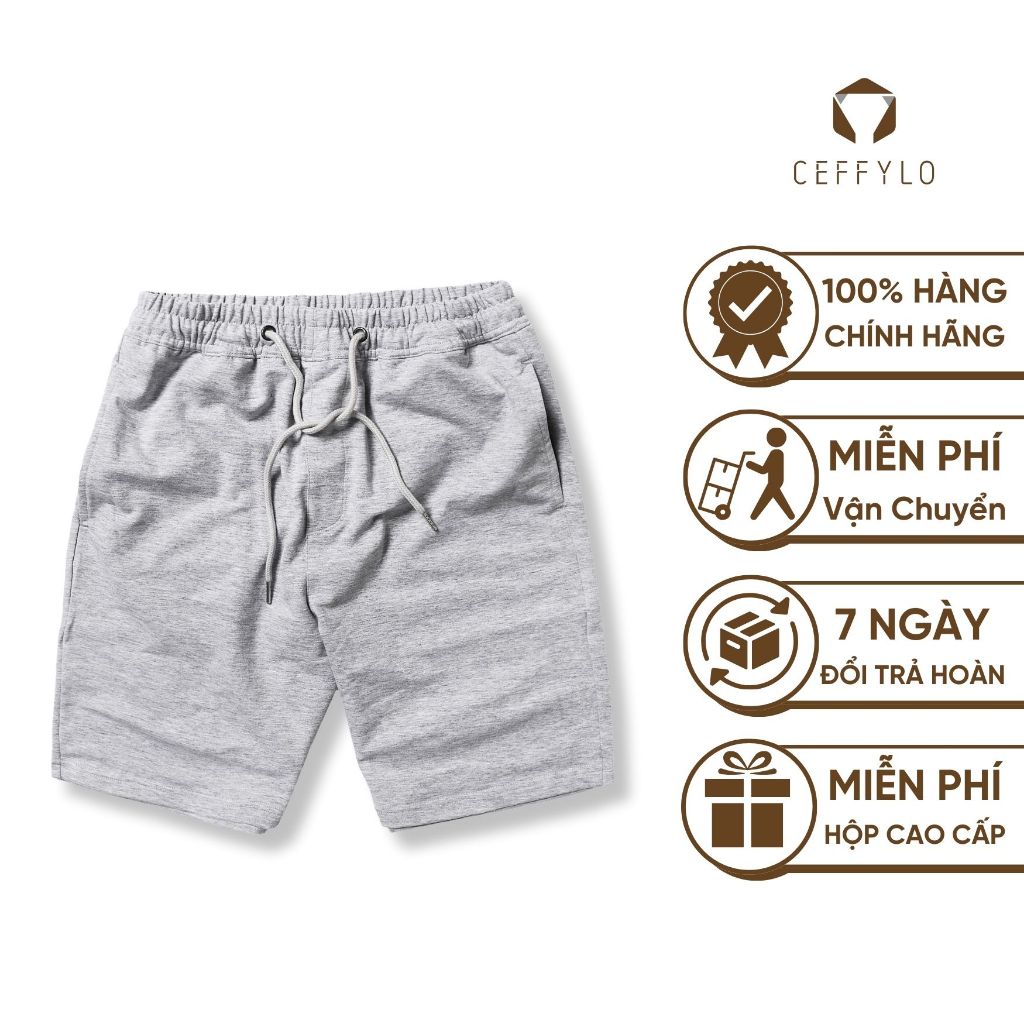 [Mã BMLT35] Quần Shorts Nỉ trơn Xám Nhạt, Chất Liệu Nỉ Chân Cua, Thoáng Khí, Form Slimfit - CEFFYLO