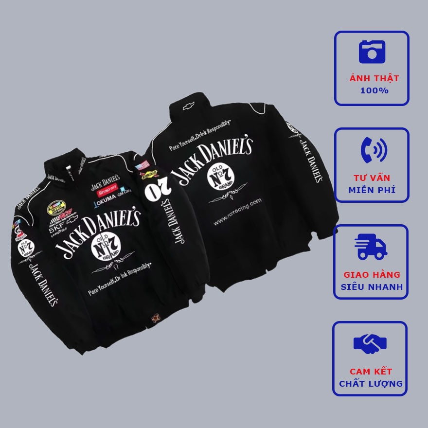 Áo Khoác Dù Nam Nữ dùng đi Phượt Cổ Cao Jackdaniel Racing Jacket mẫu hot 2024