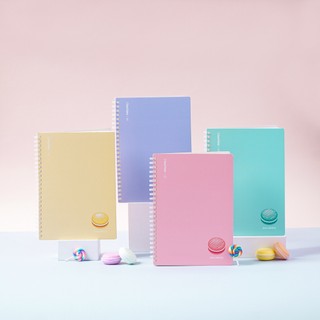 Sổ lò xo kẻ caro a5/b5 macarons 150 trang định lượng 100gsm, tập lò xo nhựa mềm dùng ghi chép, take note 15-030a5/b5