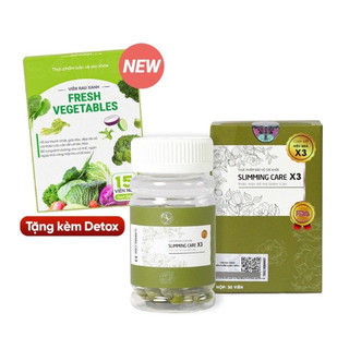 Viên giảm cân Slimming Care X3 hộp 30 viên thảo mộc từ thiên nhiên + tặng kèm detox rau xanh