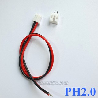 Bộ dây cáp xh2.54, ph2.0 2p - 24awg - kèm đầu nối 2p chân hàn