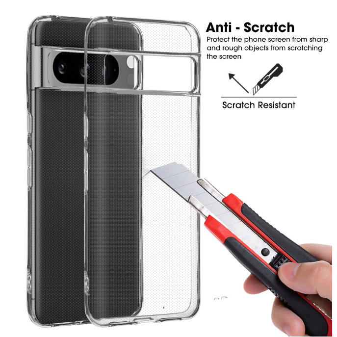 ỐP lưng cho Google Pixel 8 , Pixel 8 Pro Dẻo trong silicon trong suốt