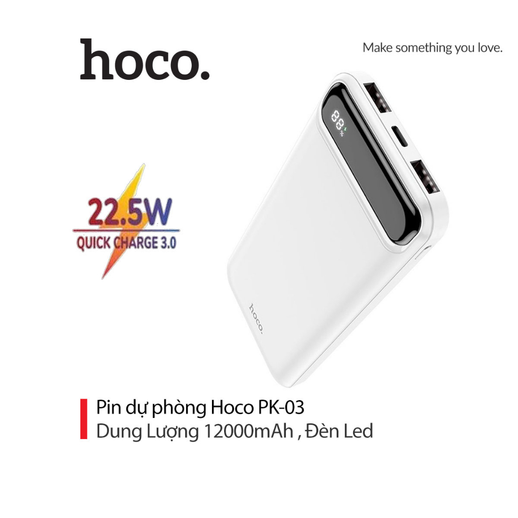 Pin sạc dự phòng sạc nhanh PD22.5W Hoco PK-03 màn hình Led dung lượng khủng 12000mAh | BigBuy360 - bigbuy360.vn