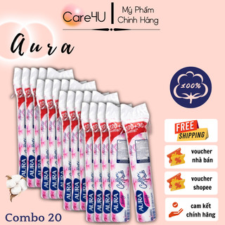  Combo 20 bông tẩy trang Aura Beauty 120+30 miếng