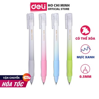 Combo 20 Bút Gel Xóa Được Có Nắp Đậy Kèm Tẩy Ngòi 0.5mm Nhiều Màu Mực DELI Học Sinh Văn Phòng Ghi Chép Sổ Tay Tập Viết