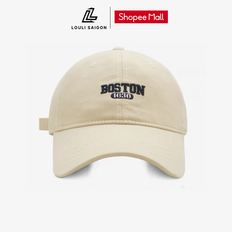 Mũ lưỡi trai LOULI SAIGON thêu chữ BOSTON, form mềm dành cho nam nữ M58