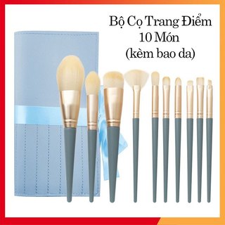 Bộ cọ 10 món trang điểm cá nhân kèm bao da Co07