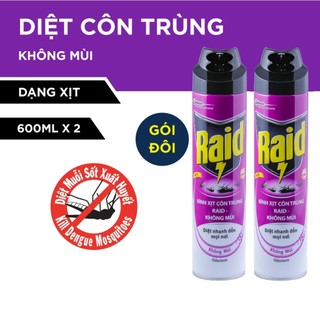 RAID Bình xịt côn trùng, xịt muỗi 520ml/ 600ml (Bibistore)