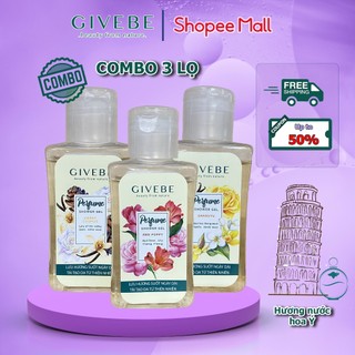 Combo 3 lọ sữa tắm Givebe 80ml màu Đỏ, Vàng, Nâu, hương nước hoa Ý tái tạo làn da, mềm mại, sạch mụn