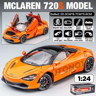 Mô hình xe ô tô mclaren 720s full open tỉ lệ 1:24 chezhi ot222 ot454
