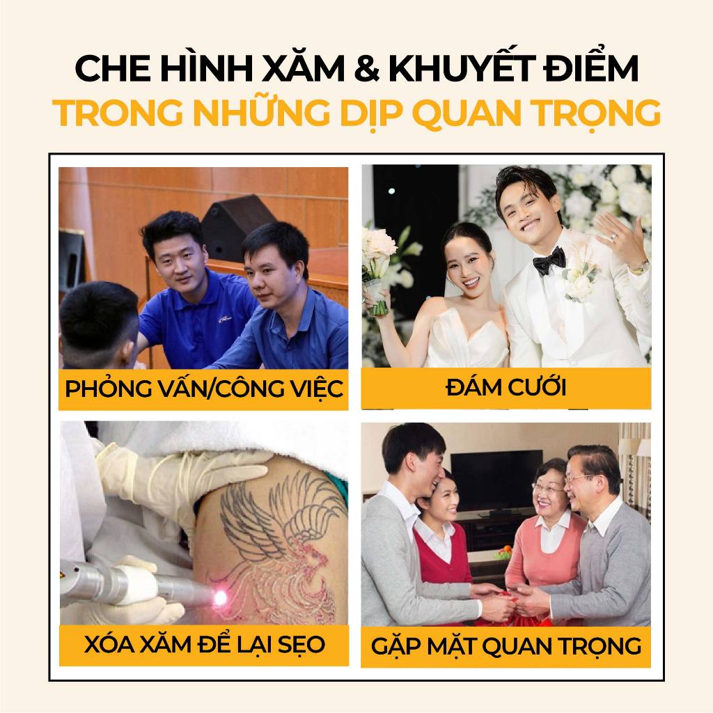 Kem che hình xăm khuyết điểm sẹo chống nước Bellena KX1