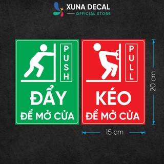  Decal Kéo Đẩy Pull Push Sticker Kéo Cửa Đẩy Cửa Decal Dán Cửa Ra Vào Chống Nước Không Phai Dán Tường Kính Gỗ 