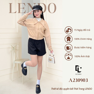 Áo Khoác Công Sở LENDO A230903 Bomber Cổ Sen Nhọn Phối Túi Ngực Chất Dạ