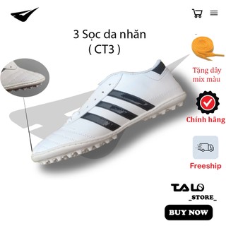 Giày Đá Bóng 3 Sọc CT3, Giày Đá Bóng Chính Hãng Sân Cỏ Nhân Tạo, Khâu Full Đế 100%.