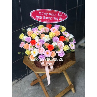 Lẵng hoa sáp thơm phối màu