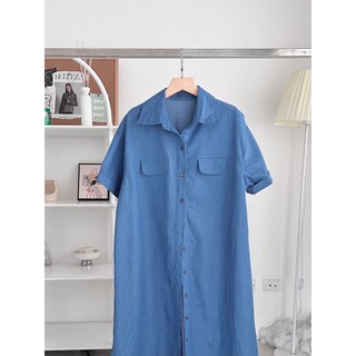 V511 Váy denim dáng rộng xẻ tà AUDREY