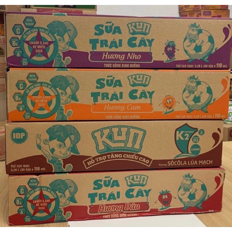 Sữa kun hộp 110ml các vị