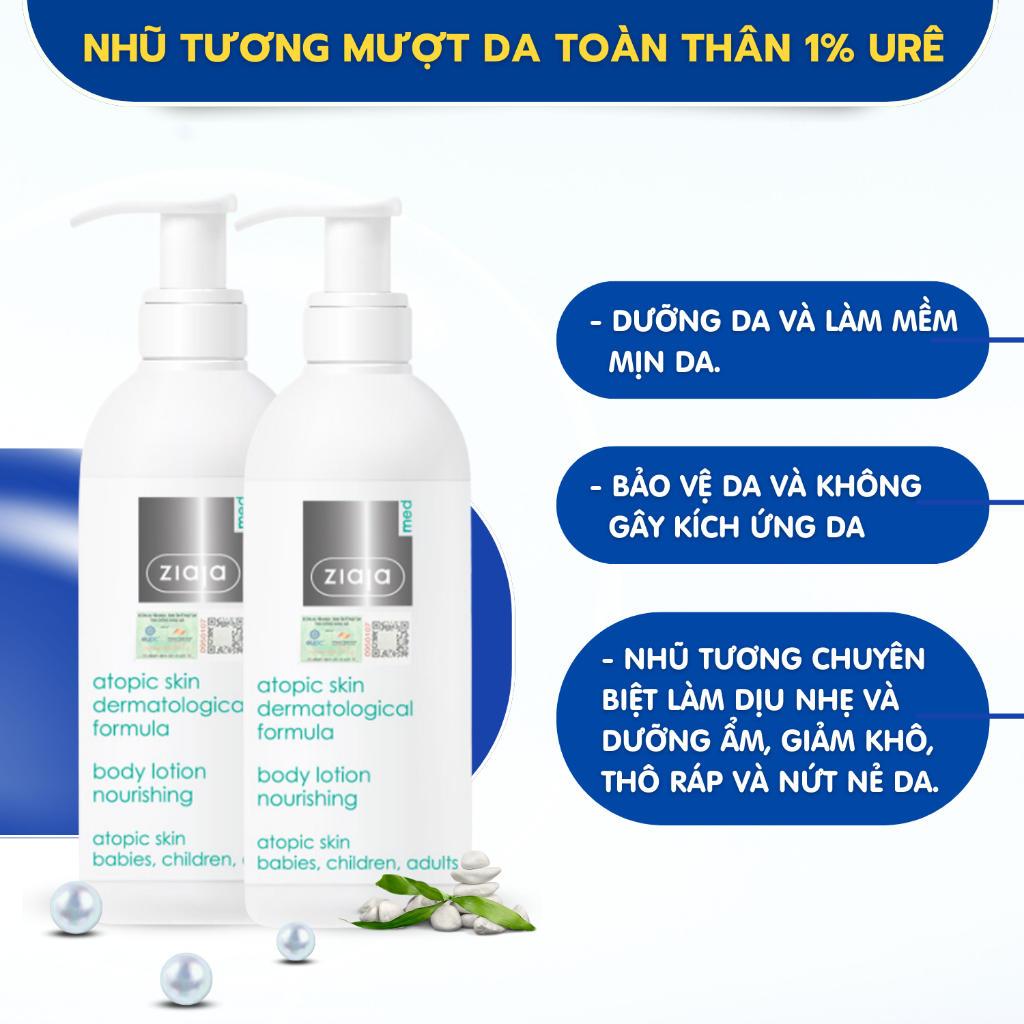 Nhũ Tương Toàn Thân 1% Urê Ziaja Med Atopic Skin Dermatological Formula