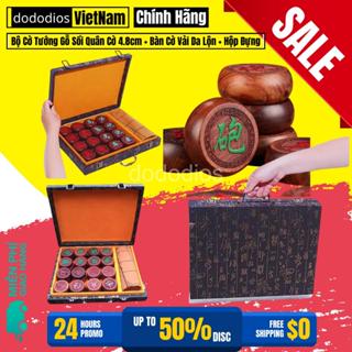 Bộ Cờ Tướng Gỗ Sồi Quân Cờ 4.8cm + Bàn Cờ Vải Da Lộn + Hộp Đựng Quà Tặng Cao Cấp - Hãng Dododios - Mã Vip01