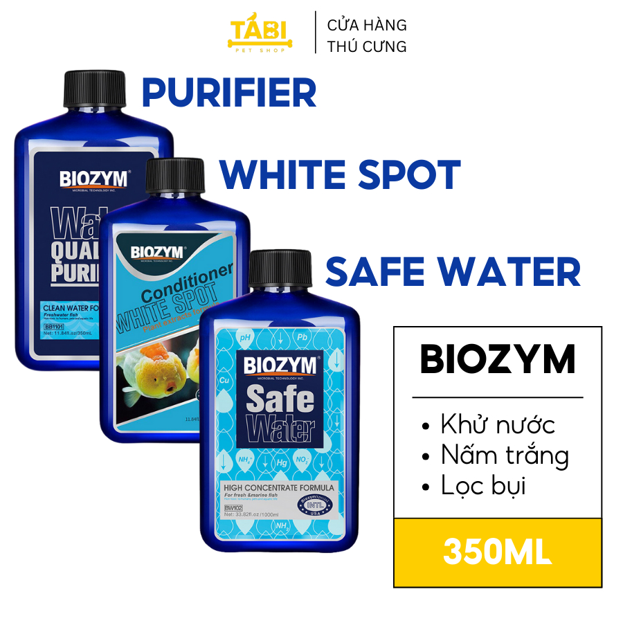 Biozym White Spot, Safe Water, Purifier 350ML - Chuyên Dùng Xử Lý Nước Hồ Cá, Bể Cá Thuỷ Sinh [BIOZY