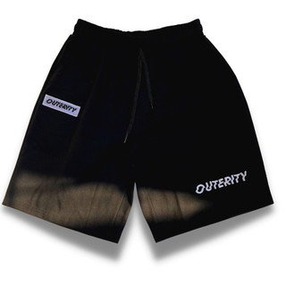 Quần Short Kaki Nam Lưng Thun Thêu Chữ mẫu OUTERITY màu đen và trắng