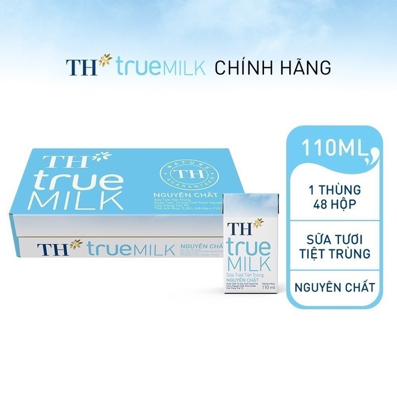 Sữa TH true milk ít đường 110ml