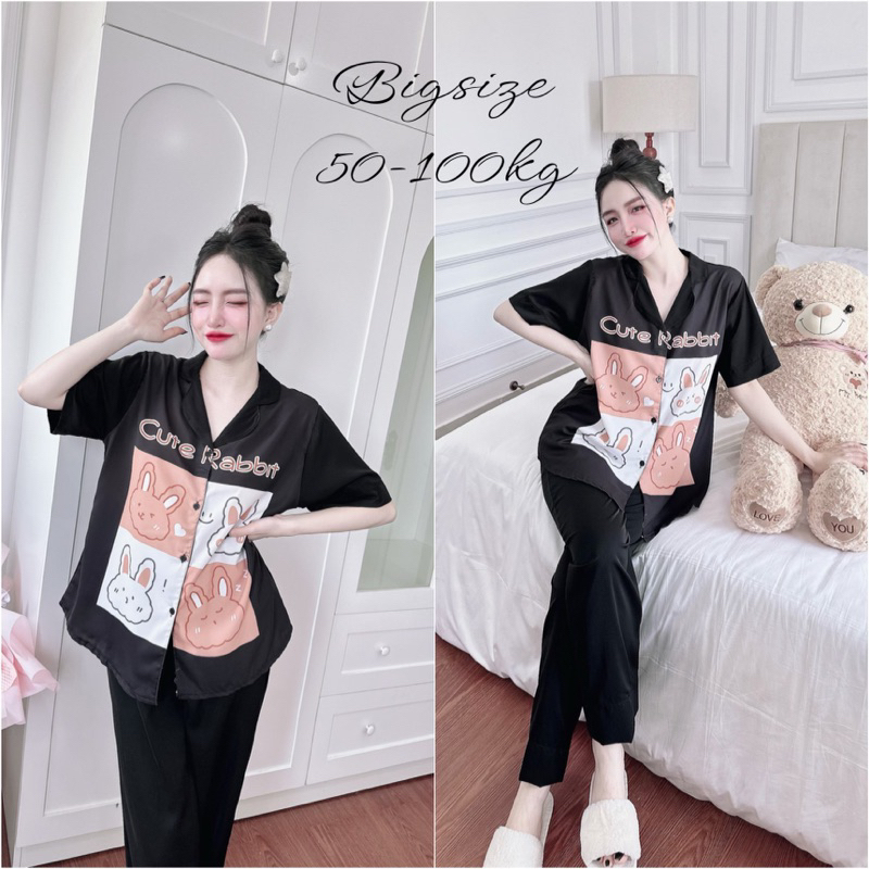 Đồ Bộ Bigsize Lụa Mango in 5D 50-100kg - M5
