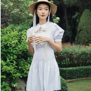 GAIETE Đầm/váy ngắn vintage phối ren_Oversized-collar shirt dress