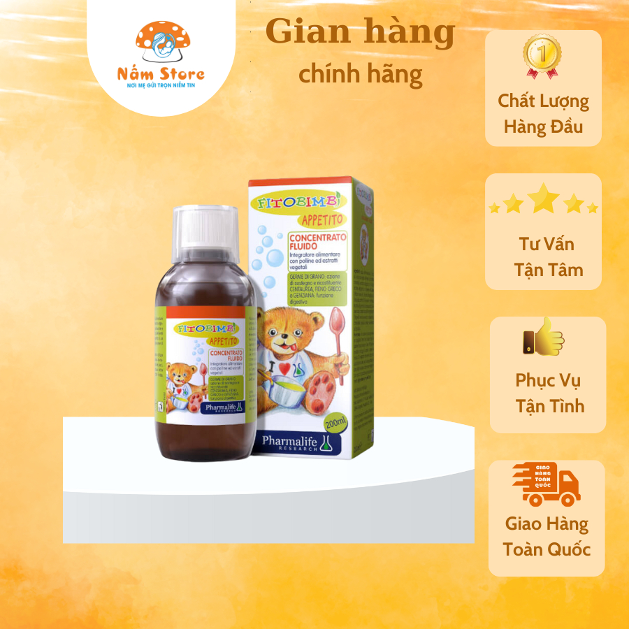 Siro Fitobimbi Appetito Ăn Ngon,Tăng Hấp Thu Dưỡng Chất Giúp Bé Ăn Ngon Mau Lớn Chai 200ml