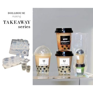 Ly Take Away Khuôn nặn đất sét hình ly tách size 1/12