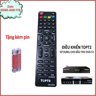 Điều khiển, remote top t2 sử dụng cho đầu thu kỹ thuật số mặt đất dvb-t2 topt2