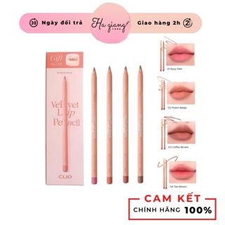  Chì Kẻ Viền Môi Clio Velvet Lip Pencil Kèm Gọt Chì  Màu 01 02 03  