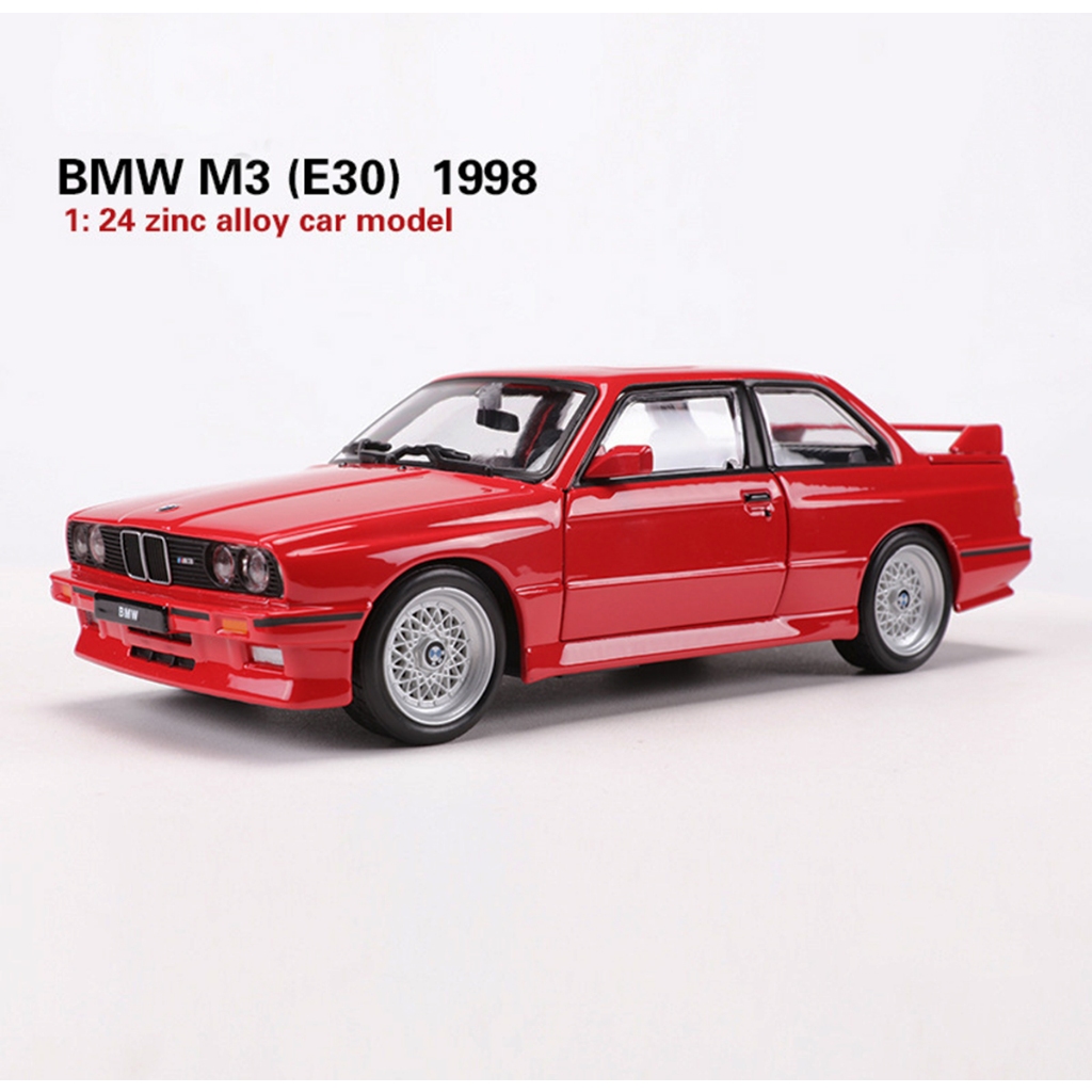 Mô hình xe trưng bày bằng kim loại BMW M3 1988 tỉ lệ 1:24 hãng Burago kèm đế