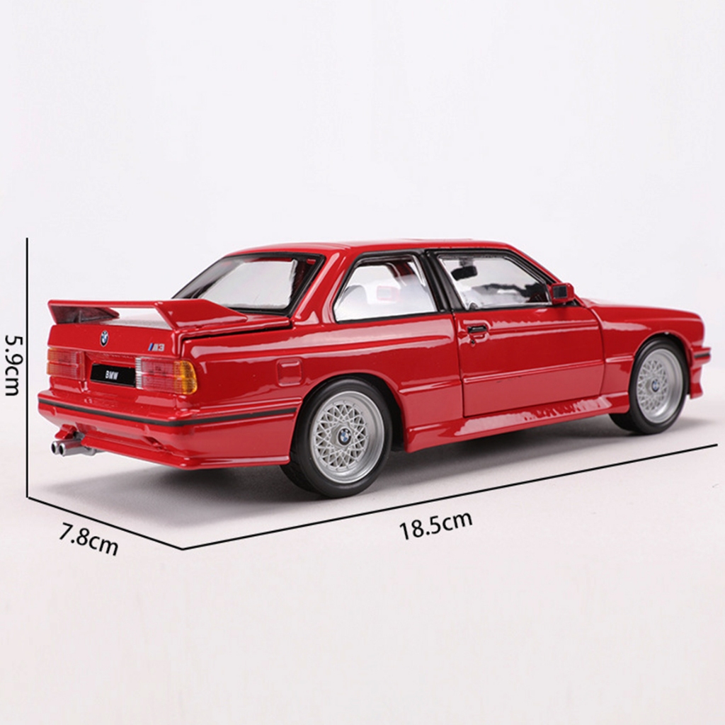 Mô hình xe trưng bày bằng kim loại BMW M3 1988 tỉ lệ 1:24 hãng Burago kèm đế