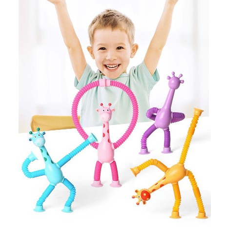 2 Đồ chơi lò xo hươu cao cổ, hươu cao cổ kéo dài cho bé