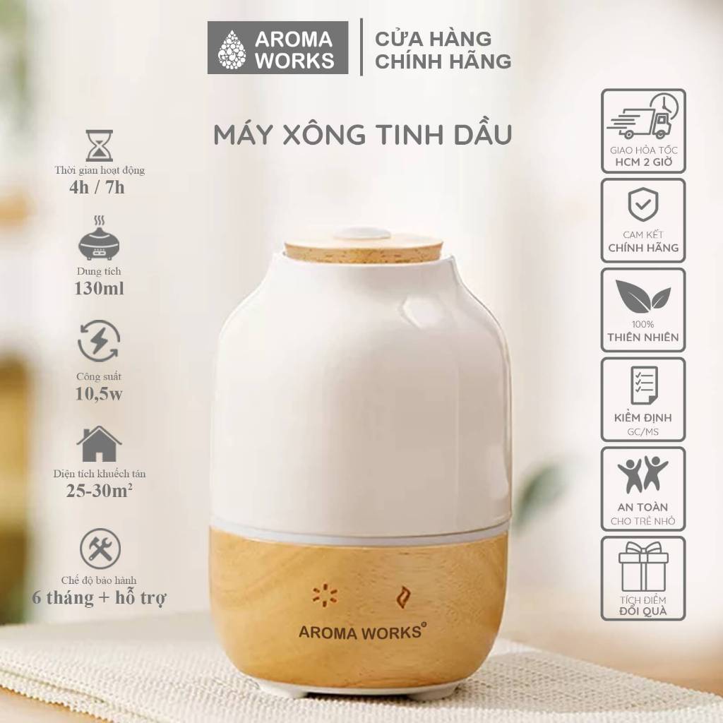 Máy xông tinh dầu Aroma Works Chất Liệu Gốm Cao Cấp